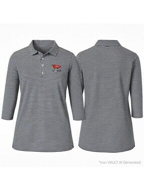 LACC US Open 2023 Renwick Womens Small Navy Stripe Polo 100 Percent Pima Cotton